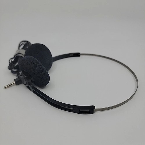Vintage Headphones Tested & Working W/ Foam Black Silver Band AU - Foto 3 di 4
