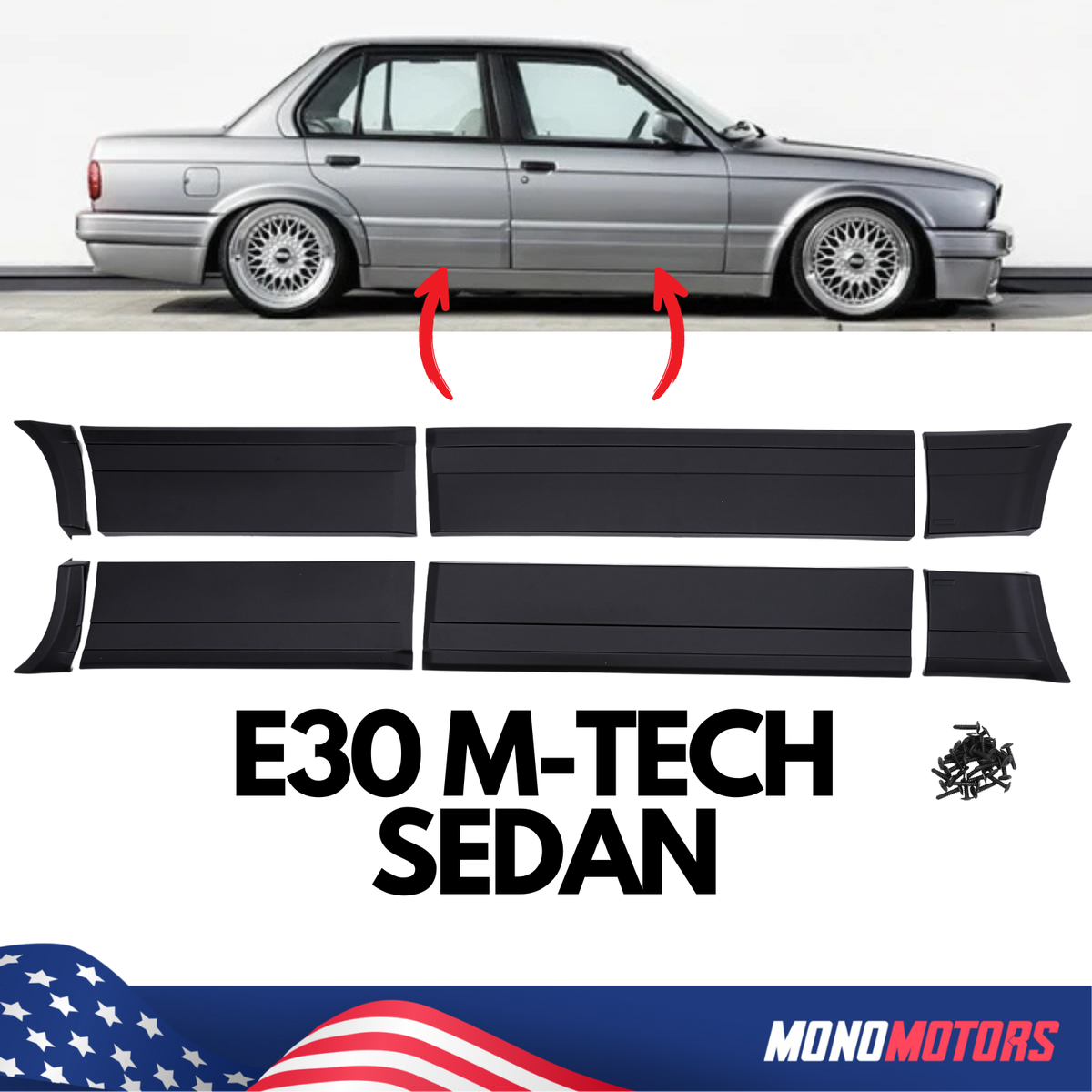 For BMW E30 SEDAN DOOR SIDE PANEL KIT M-TECH PERFORMANCE Side