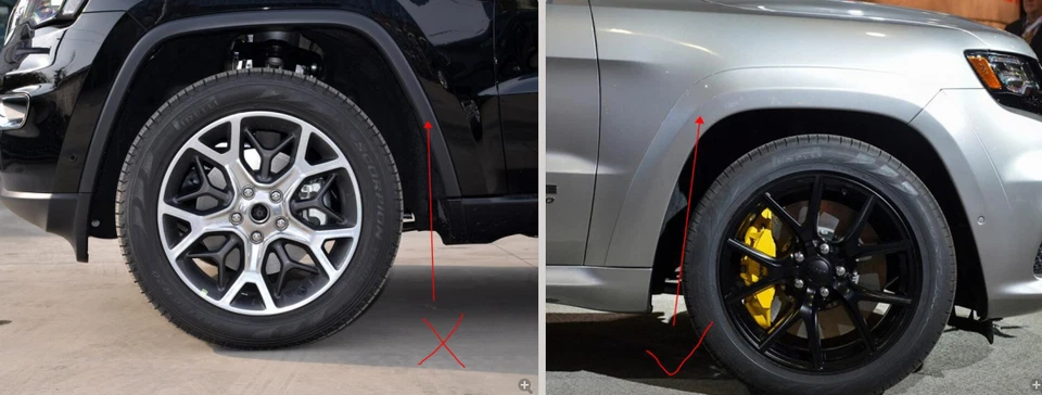 For Jeep Grand Cherokee Carbon Fiber Front & Rear 4x Fender Flare Extensions Kit - Image 3 of 4