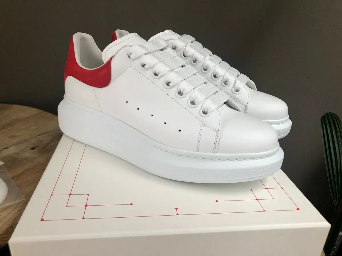 Alexander McQueen Women's Oversized White And Red Sneakers New Size 41