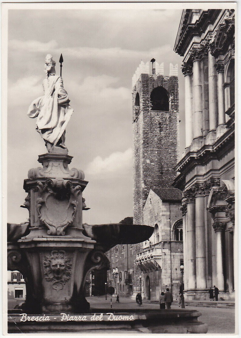 BRESCIA - PIAZZA DEL DUOMO - VIAGG. 1955 -34983-