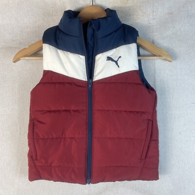 Puma Youth Puffer Vest Sz Small Multicolor Polyester 