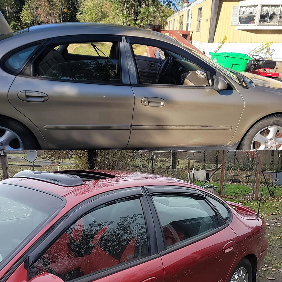 Dark Smoke Window Visors Vent Shade Rain Guards fits 1996-2007 Ford Taurus Sedan - Изображение 4 из 4