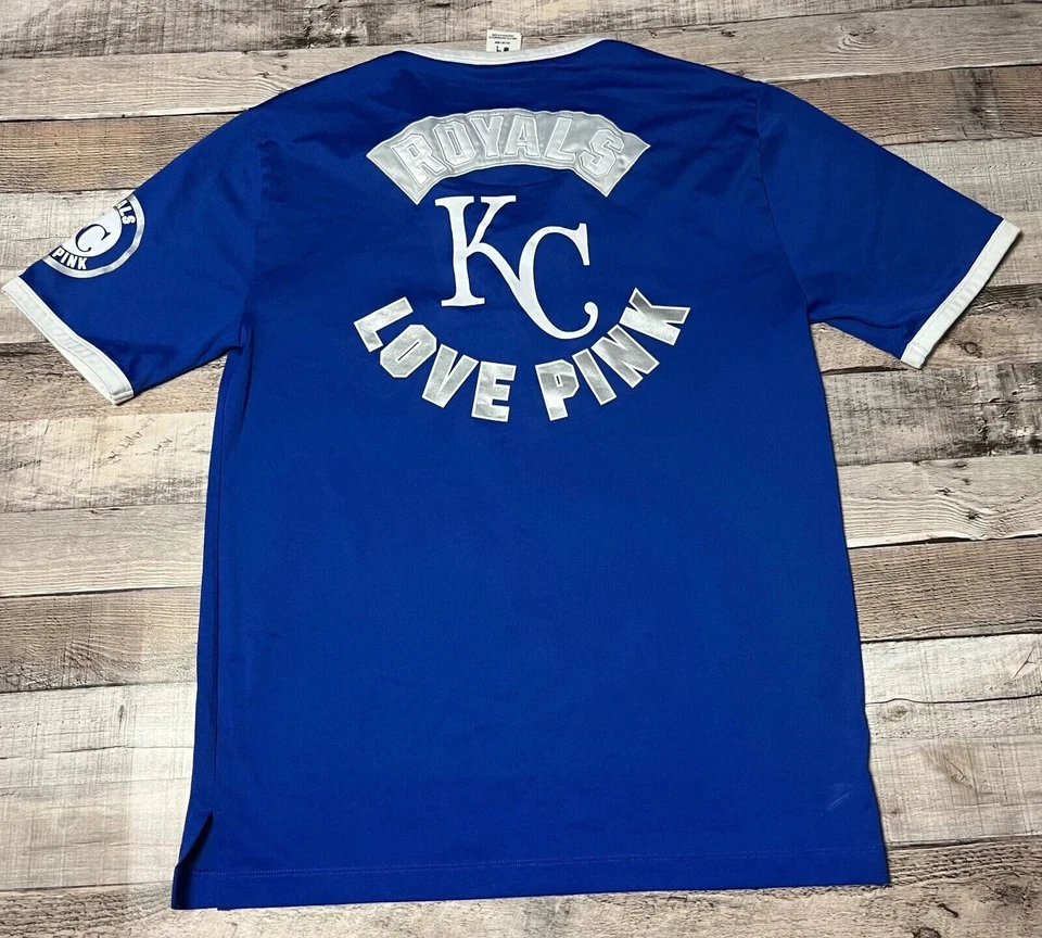 Love Pink Shirt Women's XS Blue Kansas City Royals MLB Baseball Sportswear - Image 2 of 4