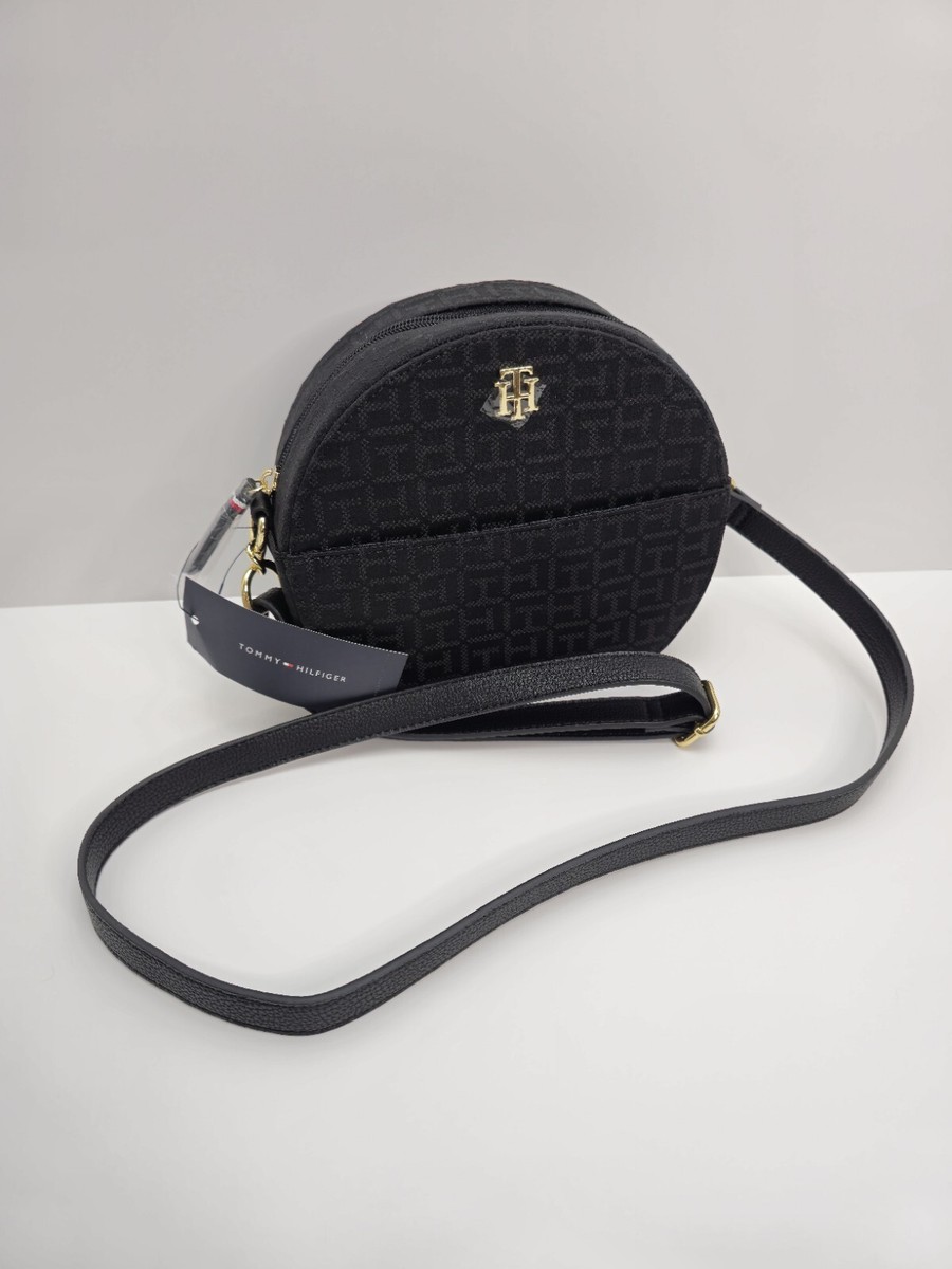 Tommy Hilfiger Crossbody Canvas Logo Women's Bag Black 69J7939