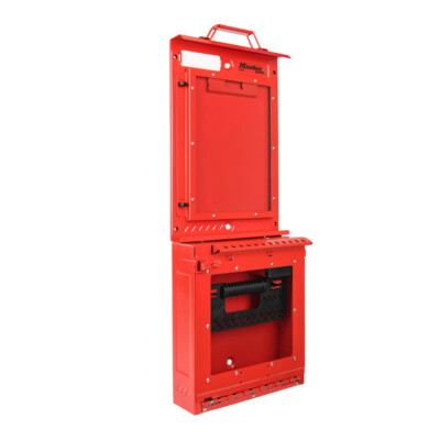 Master Lock S3500 Permit Control Station w/ Group Lock Box, Wall-Mounted, Red