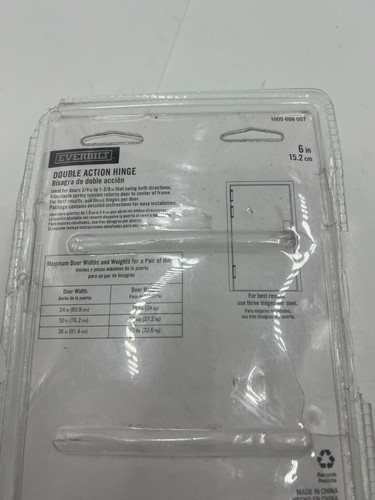 Everbilt Square Radius Double Action Hinge Matte Black 6" 28936 1005 686 057 - Picture 3 of 6