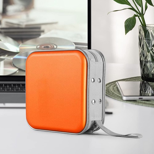 34 Discos Estuche de CD Organizador DVD VCD Llevar Portatil Bolsa de Almacenamiento Álbum Naranja - Imagen 3 de 7
