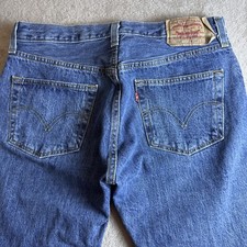 Jeans Levis 501 Botón Mosca Denim Talla 34 W x 32 L Vintage Años 90 Rojo Pestaña Unisex