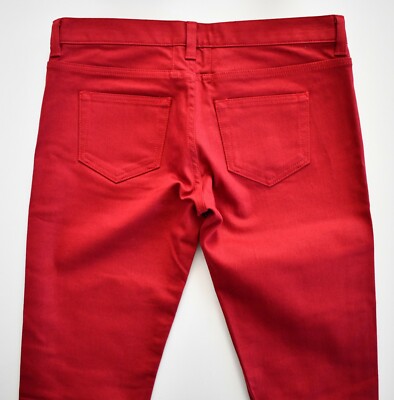 New SAINT LAURENT Paris D01 W/SK-LW Red SKINNY LOW WAIST