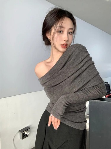 Style Knitted Sweater Women Elegant Off Shoulder Female Jumper Sexy Pullover - Bild 20 von 30