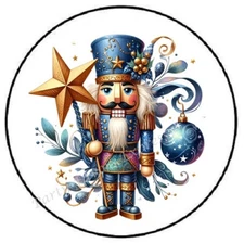 BLUE CHRISTMAS NUTCRACKER ENVELOPE SEALS LABELS STICKERS PARTY FAVORS
