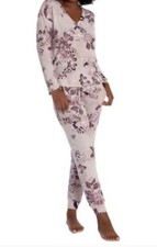 Linea Donatella Comfort Zone Floral V-Neck Hacci Pajama Set TCZ449 Size M NWT