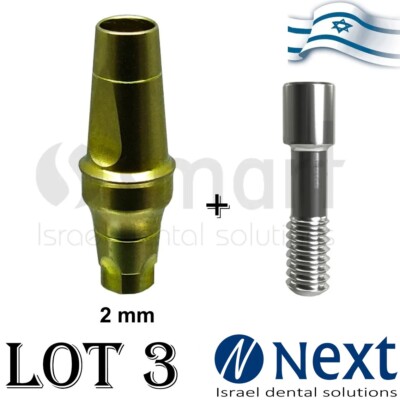 LOTx3 Straight Titanium Abutment  MIS conical C1 NP Fit Cementing post  2 mm B