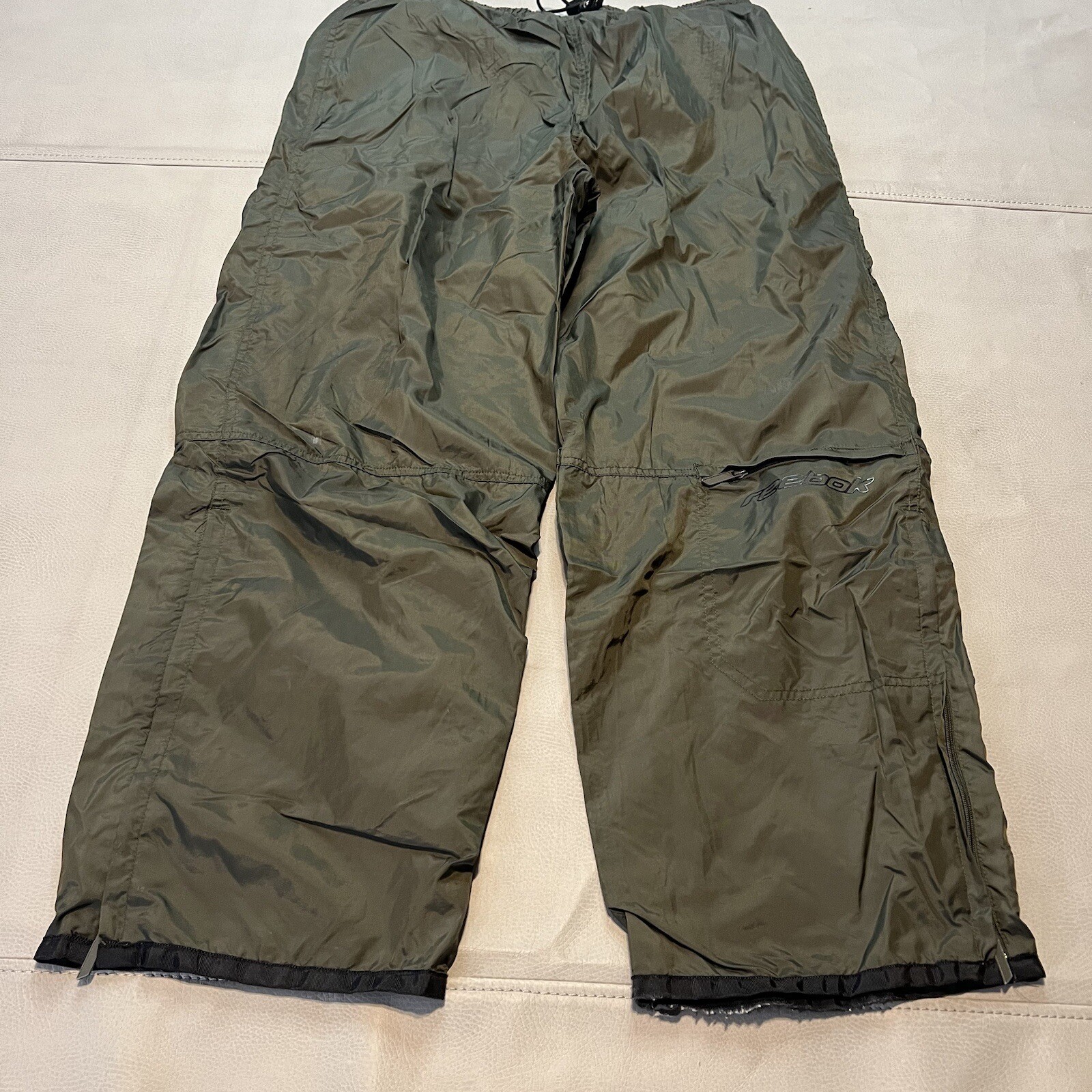 VTG Y2K Reebok Men Spell Out Track Baggy Parachute Rave Skater Pant-L/32-7776 thumbnail 5