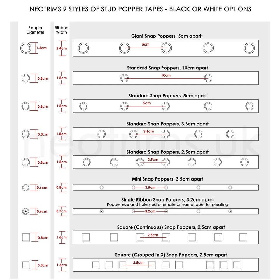 Snap Popper ленты застежки, нажмите гвоздики кнопка шить лента, детская одежда, пододеяльник, 9 стилей - Изображение 2 из 4
