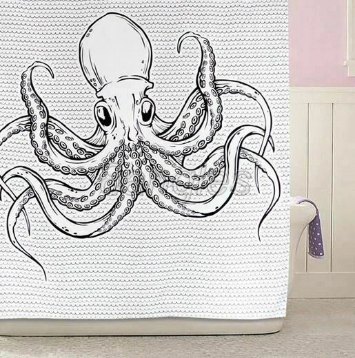 Polyester White Shower Curtains