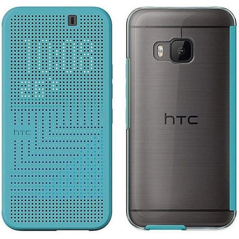 HTC CUSTODIA DOT VIEW ICE PREMIUM ORIGINALE ONE M9 AZZURRO COVER HC-M232 - Immagine 2 di 2