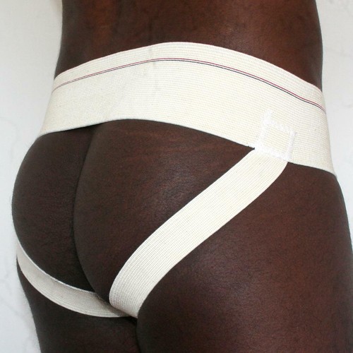 6 Athlethic Supporters WEAR WELL Natural White S - M -L Bike Jock Straps EXPRESS - Picture 3 of 4