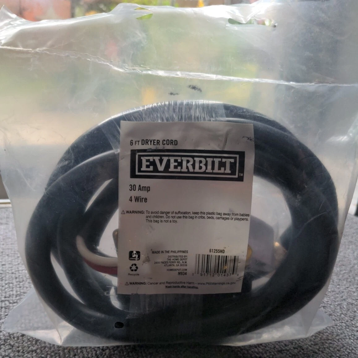 M934 dryer power 2024 cord home depot