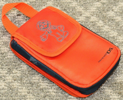 Nintendo DS MARIO Orange / Red Carry Case w/ Zipper Game Storage