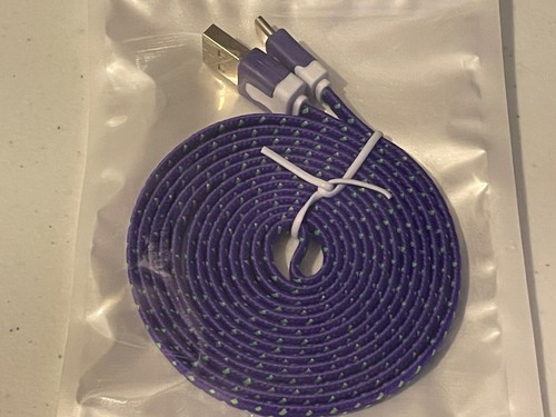 Flat Braided Nylon Noodle Fabric Charger Cable for Micro USB C TYPE reversible - Picture 28 of 30