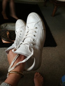 white leather converse