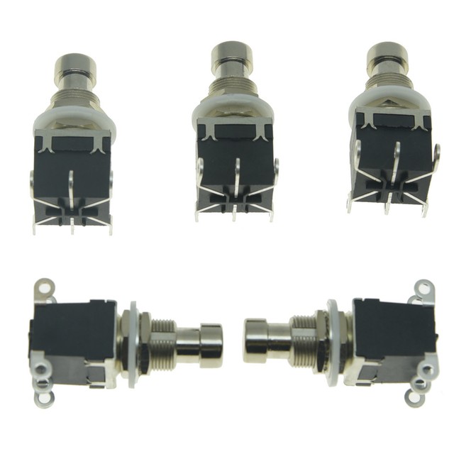 5x 6Pin DPDT Side Terminals Guitar Effect Pedal Latching Foot Switch