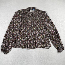 Draper James RSVP Shirt Womens 3X Floral Blouse Career Casual Everyday Ruffles