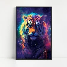 Colorful Tiger Canvas Painting Animal Wall Art Home Decor Mural Print Poster