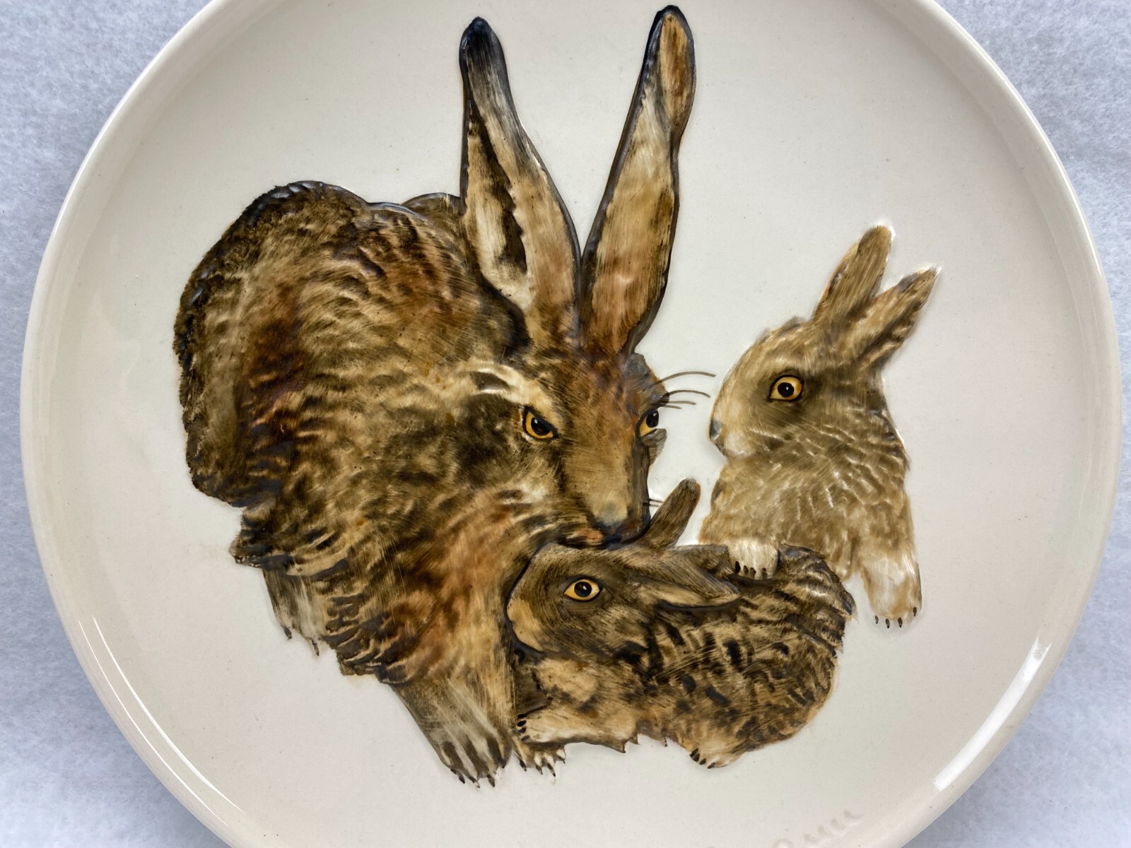 Goebel Collector’s Plate Rabbits Hand Painted Mothers Series 1975 First Edition