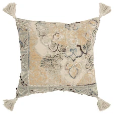 20x20 Rizzy Home Gray Floral Petals Pillow Cover Square T15472 - Aprx 20" x 20"