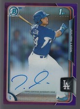 2015 Bowman Chrome Autograph Purple Refractor Parallel Julian Leon RC 84/250