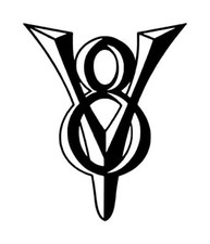 V8 Engine Decal 1 3.5"x4.25" Choose Color