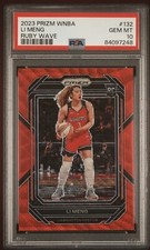 Li Meng 2023 WNBA Prizm Ruby Wave Color Match RC Washington Mystics PSA 10