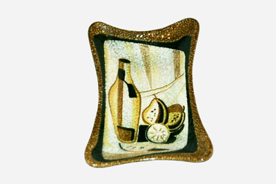 Italian Pottery Eames Fantoni Gambone Atomic Age Abstract Signed Italy Catchall