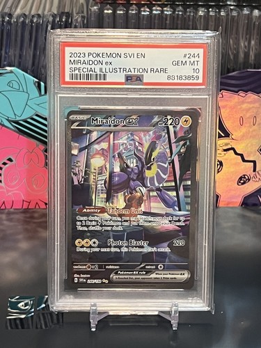 Pokémon TCG Miraidon ex Scarlet & Violet Base Set 244/198 Alt art SIR PSA 10 Gem