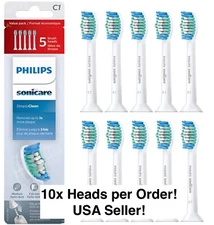 10 pcs 10x C1 Simply Clean Replacement Toothbrush Brush Heads HX6015/03