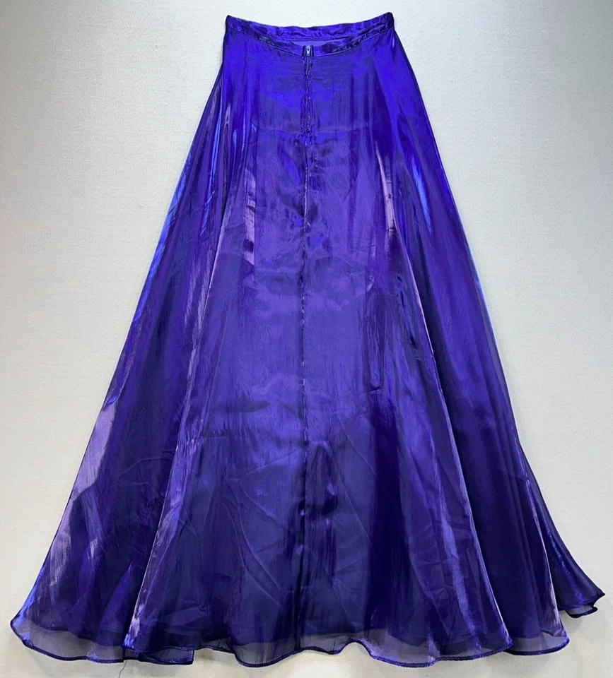 Maxi falda transparente satinada fluida para mujer talla S púrpura caprichosa EE. UU. Foto 2 de 4