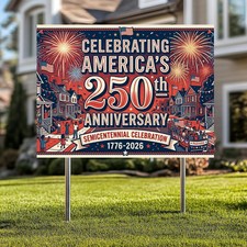 America 250th Anniversary Yard Sign 4th of July Freedom Outdoor Decor