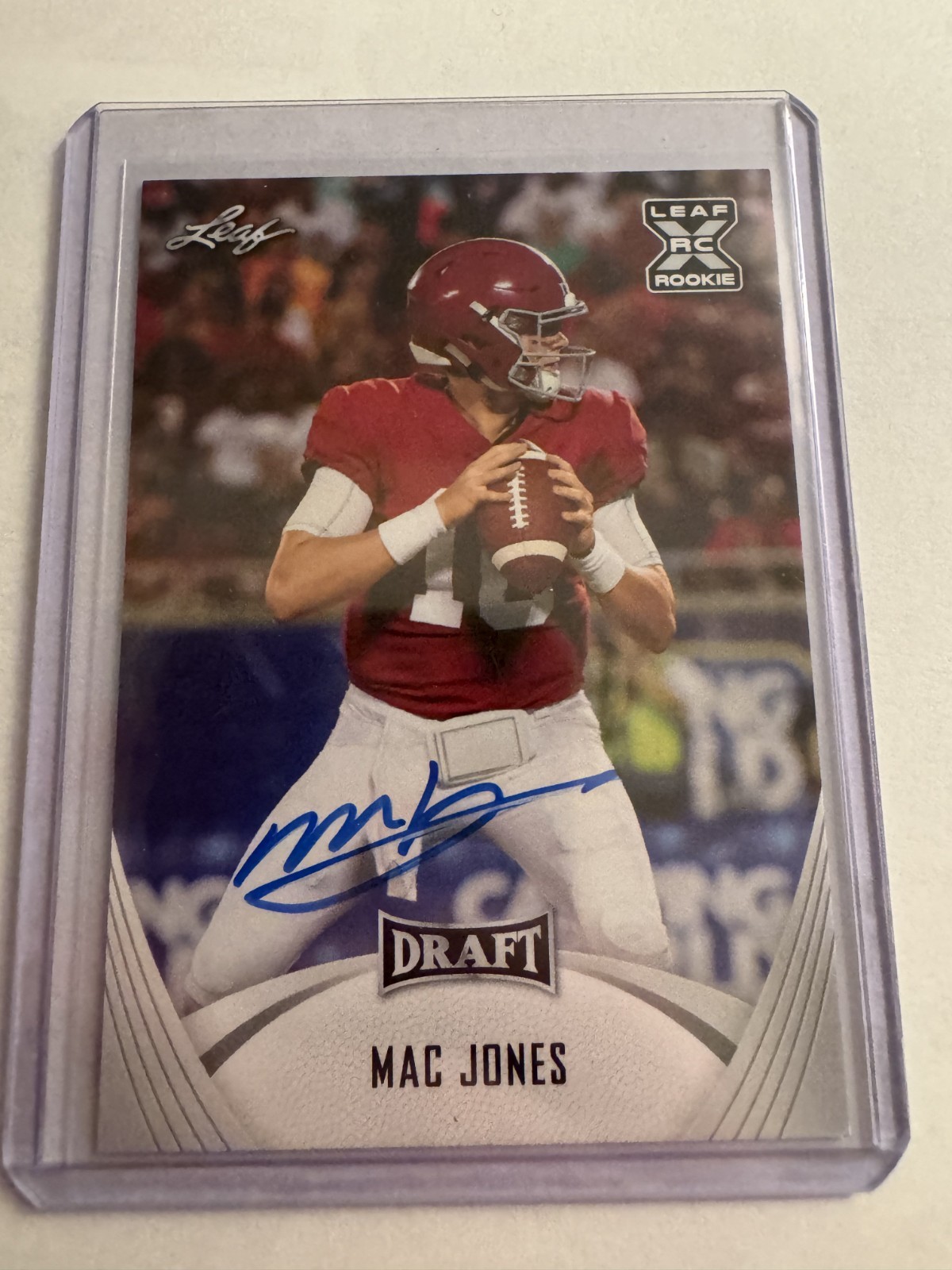 2021 Leaf Draft Mac Jones Silver On Card Auto RC #6 Alabama