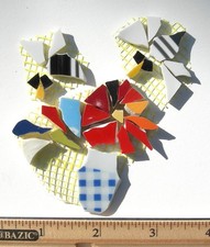 Small Bee And Bouquet of Flowers Mosaic Tile Broken Cut China Plate Craft Tiles