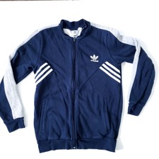 Adidas Youth Navy White Three Stripe Zip Up Jacket Large (13-14Y)