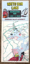 VINTAGE 1987 TVA WATTS BAR LAKE RECREATION MAP TENNESSEE RIVER TELICO LOUDON DAM