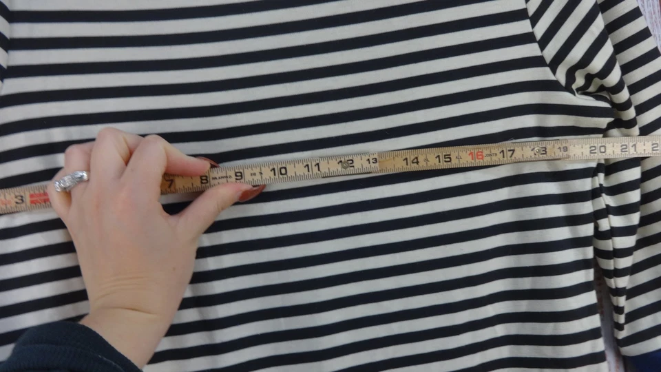 Isaac Mizrahi Midi платье женщин XL черный белый в полоску X-Large эластичной хлопок - Изображение 4 из 4