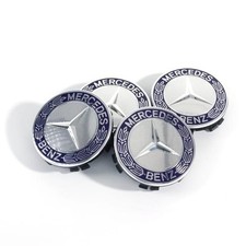 4pcs Wheel Center Rim Hub Caps For Benz Blue Silver 75mm Amg