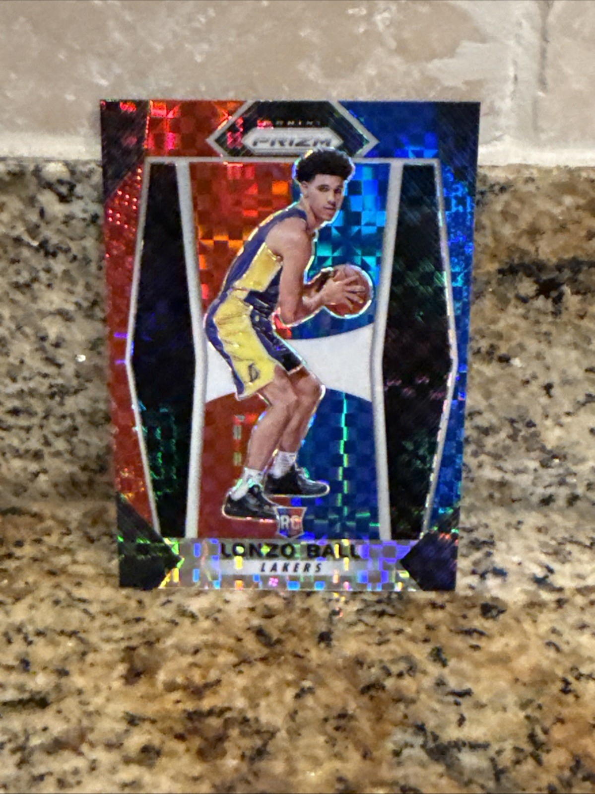 2017 Prizm RED WHITE BLUE Lonzo Ball RC ROOKIE #289 Lakers
