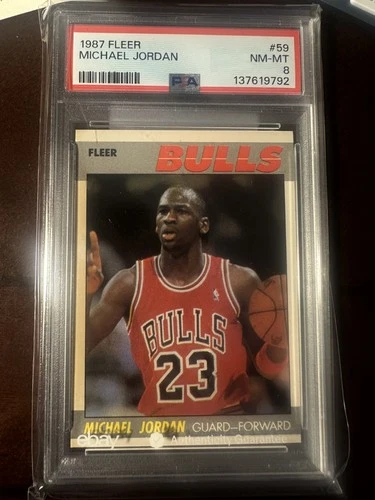 1987-88 Fleer - Michael Jordan🔥🔥🔥 #59🔥🔥🔥PSA 8