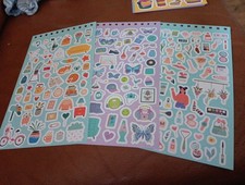 3X STICKERS FOR SCRAPBOOKING/JOURNALS 24x14 CM ST408 MIX