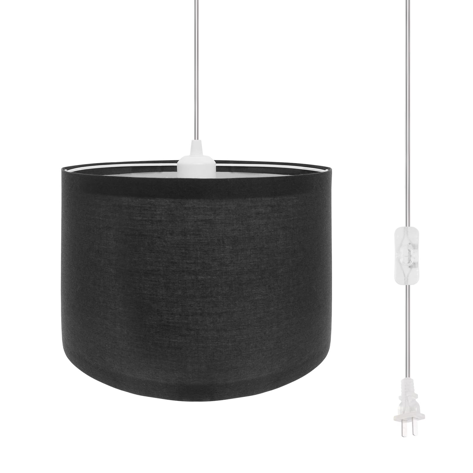 Hanging Lamp Plug in Pendant Light, 15Ft Hanging Lights with Plug in Cord, On...